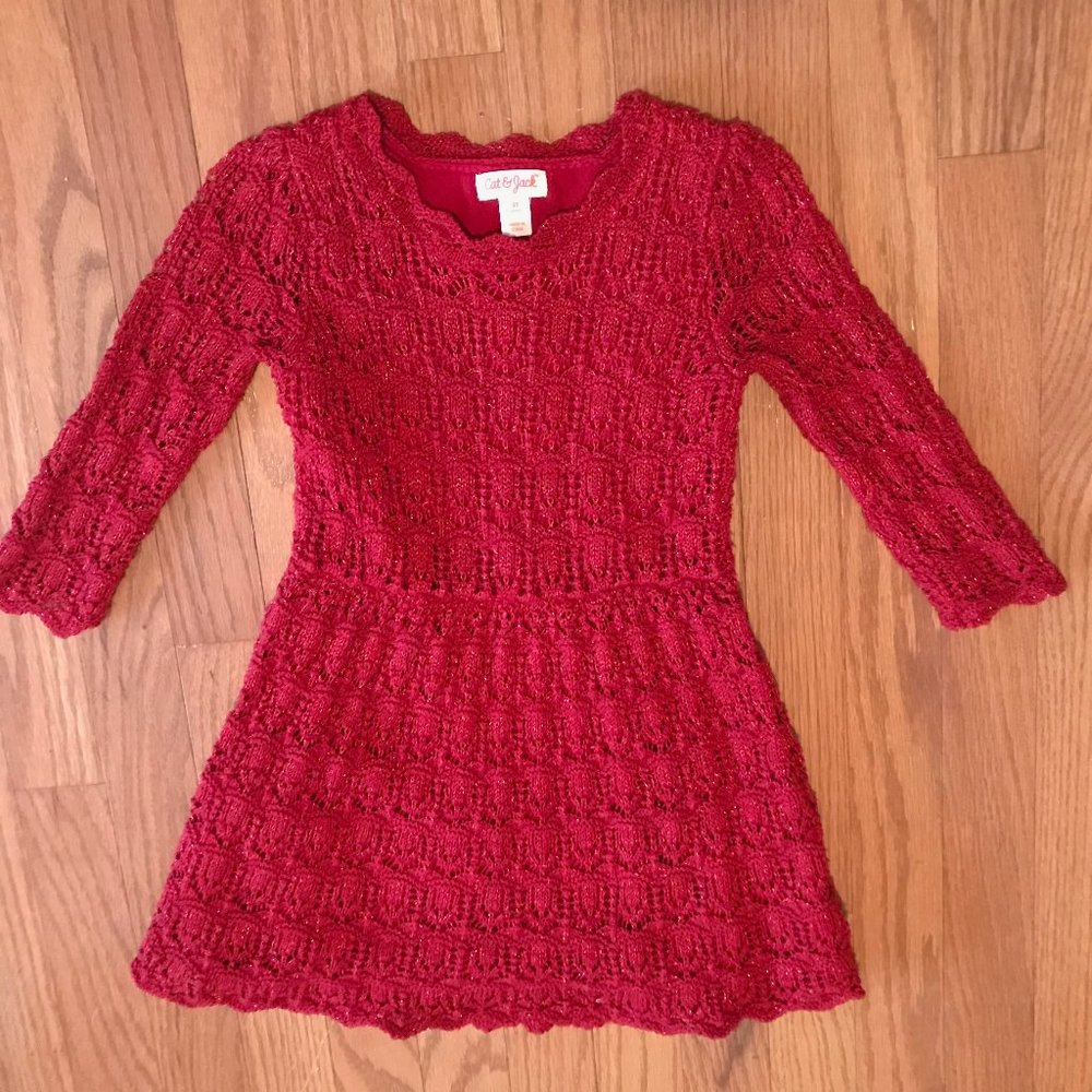 Girls Cat and Jack dress / holiday dress, size 5